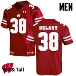 Men's Wisconsin Badgers NCAA #38 Sam DeLany Red Authentic Under Armour Big & Tall Stitched College Football Jersey AQ31X36GV